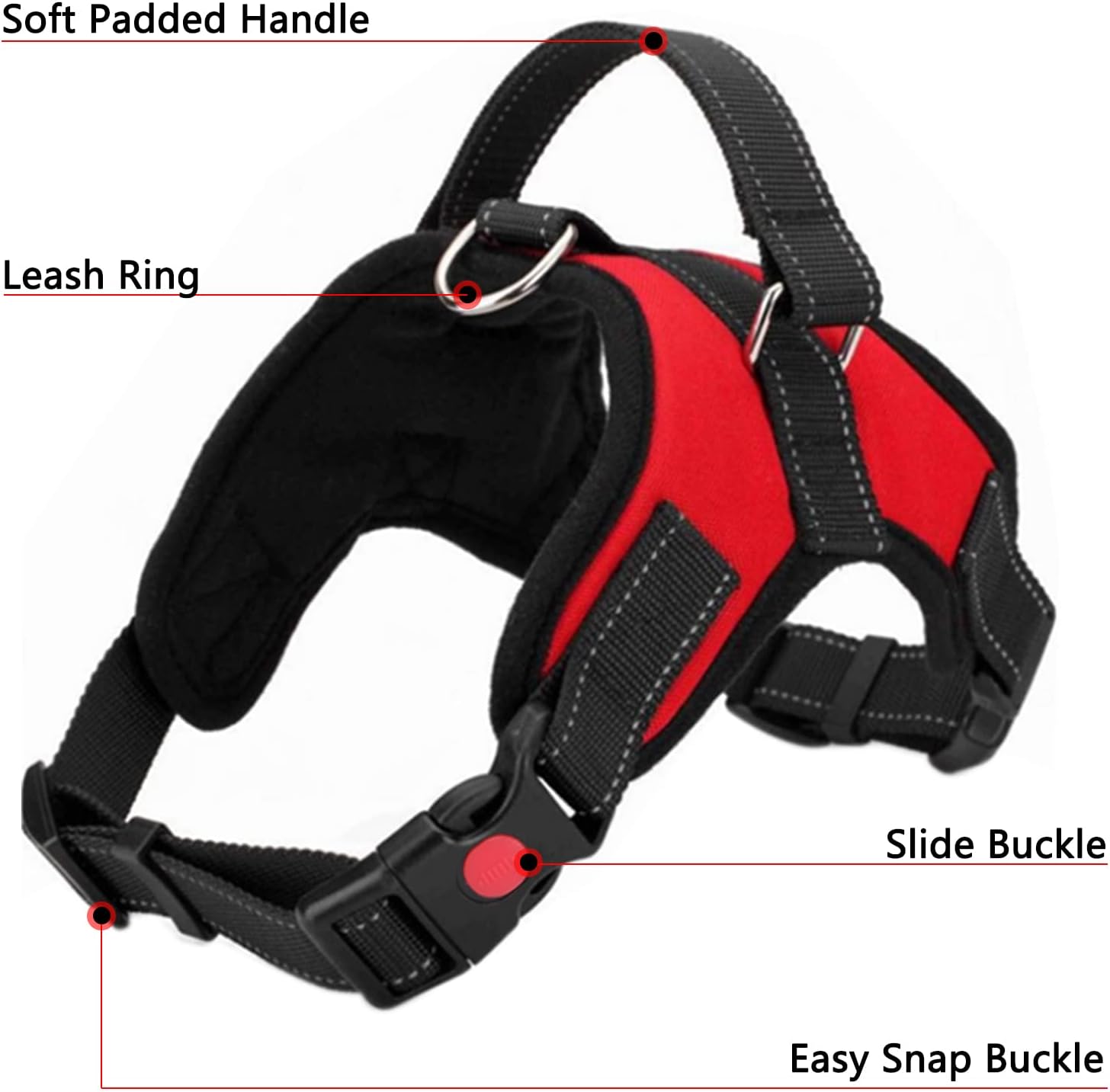 No Pull Dog Harness, Breathable Adjustable Reflective Oxford Vest