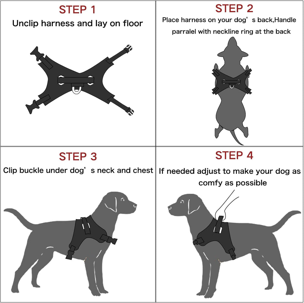No Pull Dog Harness, Breathable Adjustable Reflective Oxford Vest