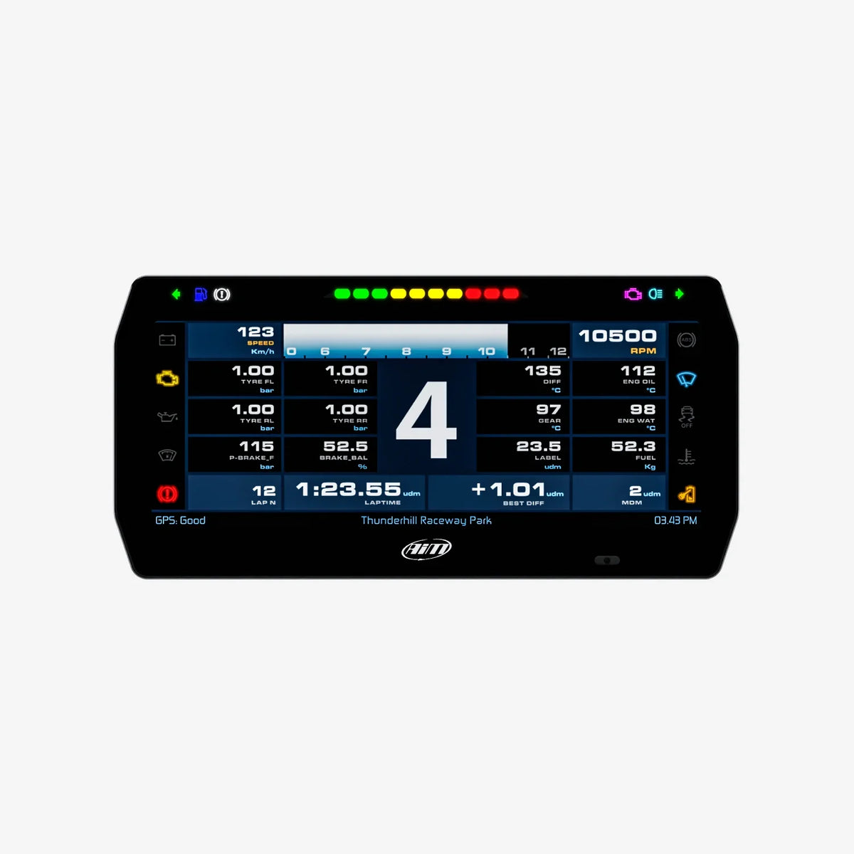 Aim 10" TFT Dash Display with Road Icons for PDM08/PDM32