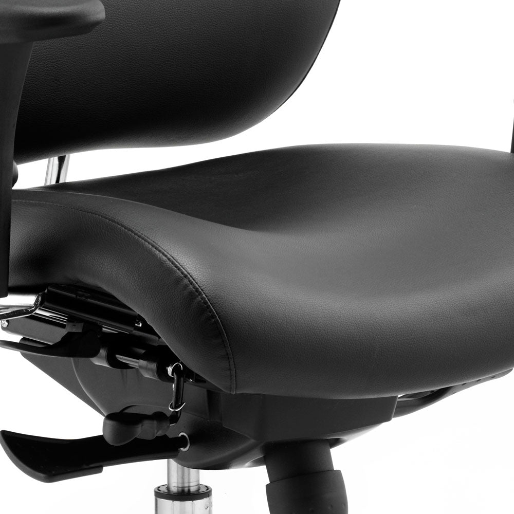 Chiro Plus Ultimate High Back Ergonomic Posture Office Chair - Black Leather