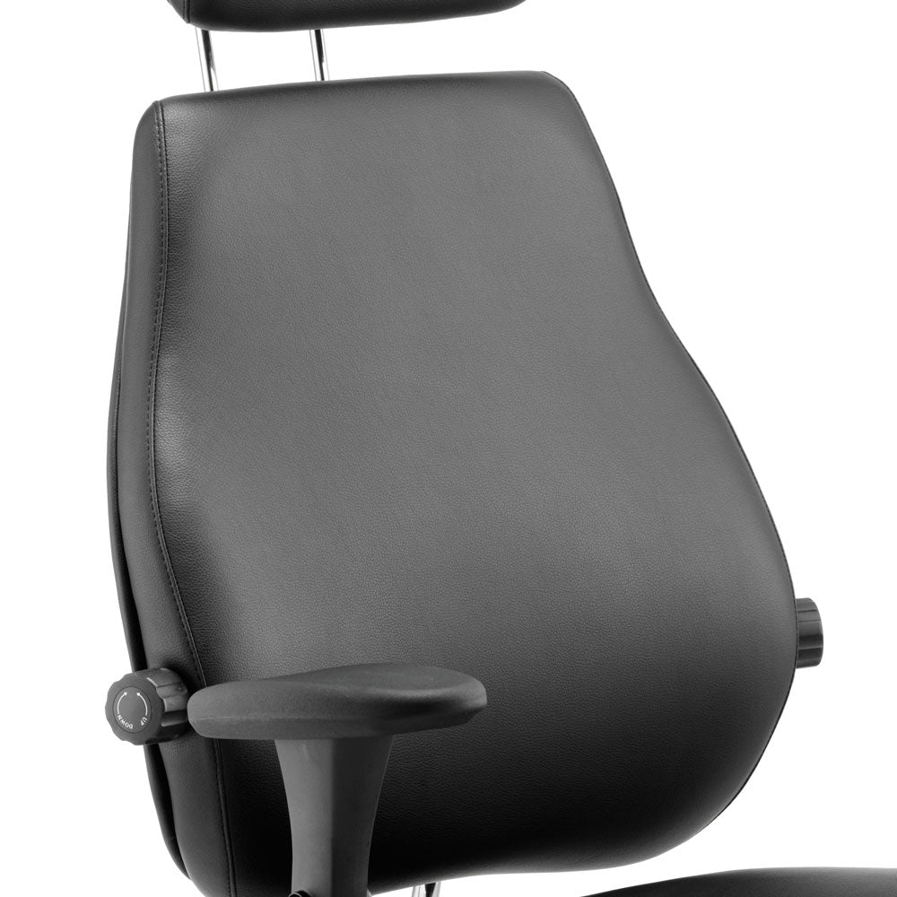 Chiro Plus Ultimate High Back Ergonomic Posture Office Chair - Black Leather