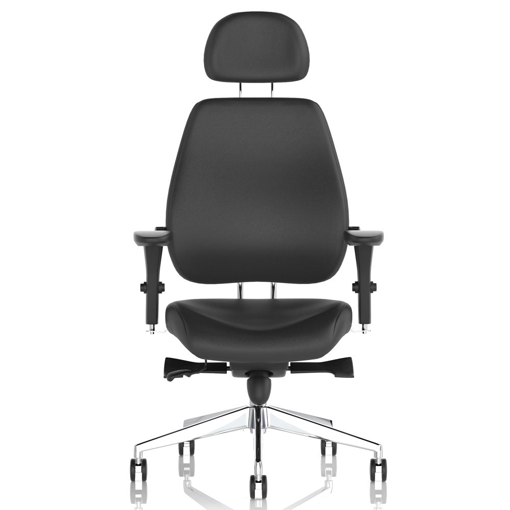 Chiro Plus Ultimate High Back Ergonomic Posture Office Chair - Black Leather