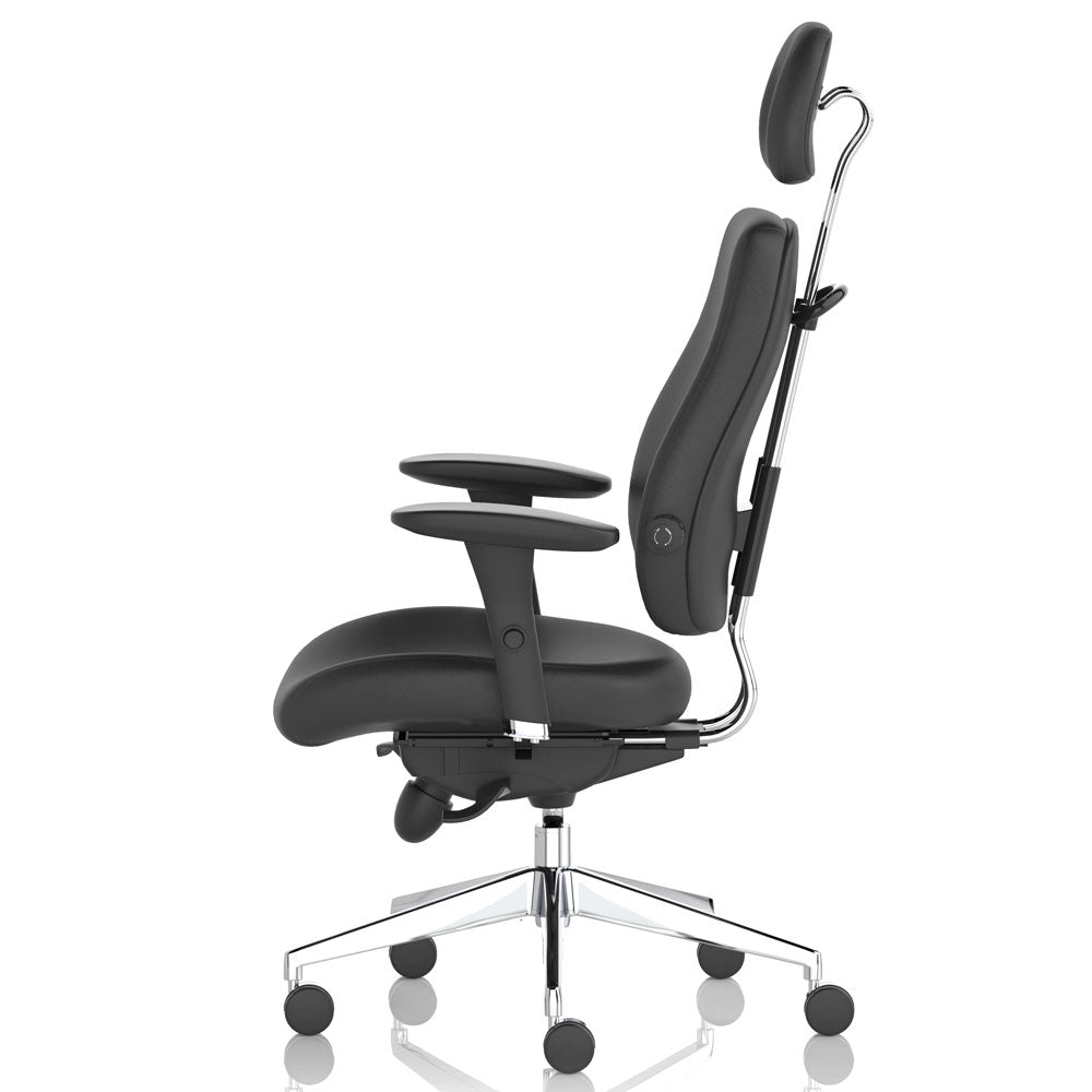 Chiro Plus Ultimate High Back Ergonomic Posture Office Chair - Black Leather