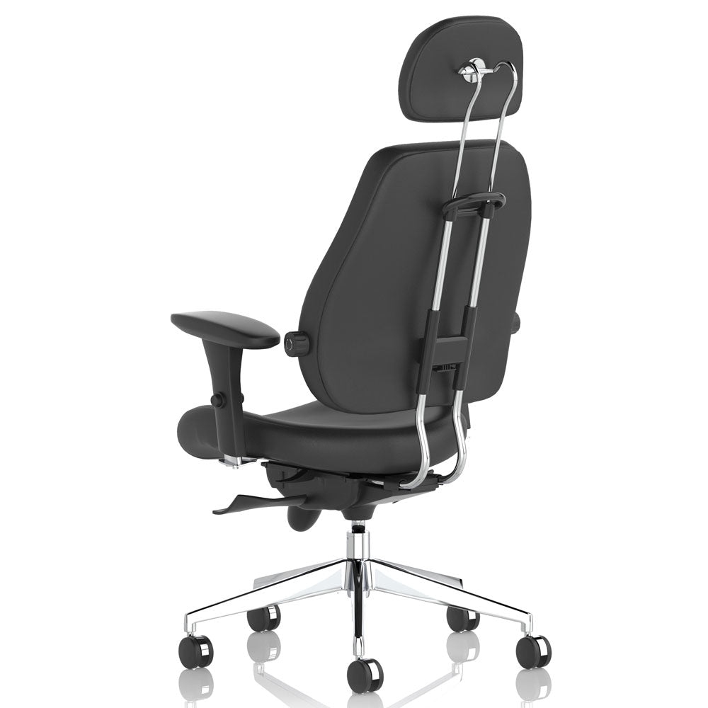 Chiro Plus Ultimate High Back Ergonomic Posture Office Chair - Black Leather