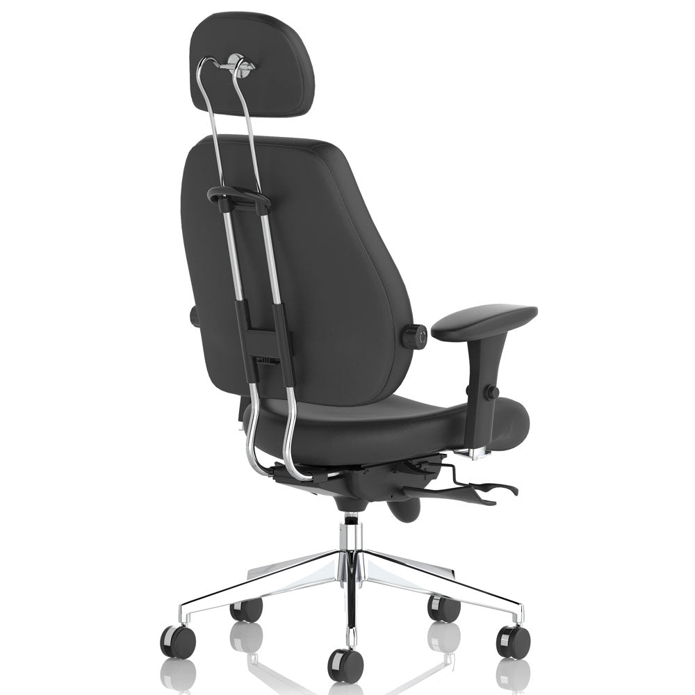 Chiro Plus Ultimate High Back Ergonomic Posture Office Chair - Black Leather