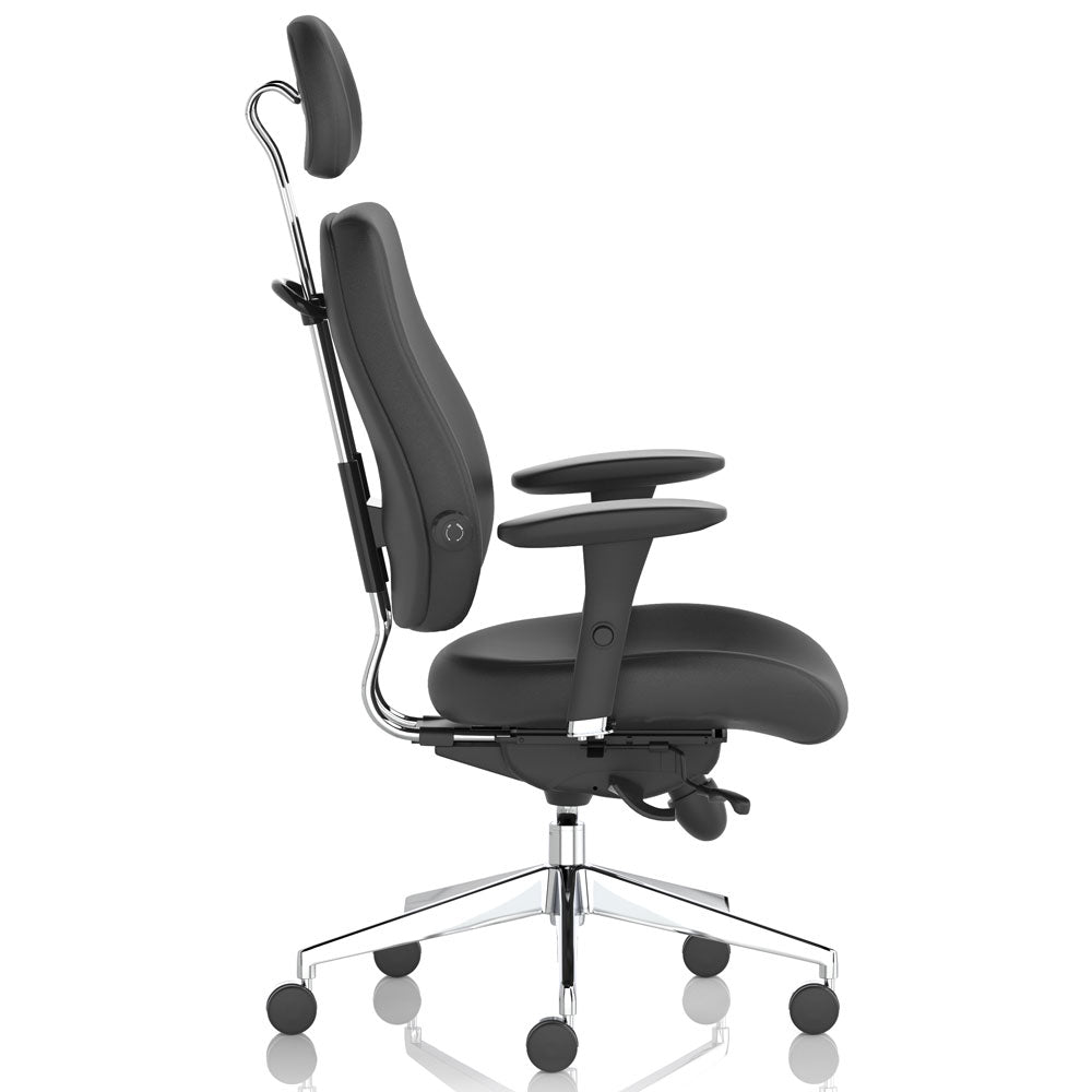 Chiro Plus Ultimate High Back Ergonomic Posture Office Chair - Black Leather