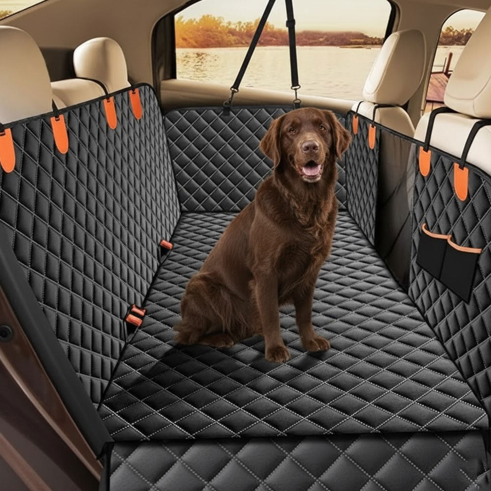 Premium Dog Car Hammock Seat Cover | Waterproof with Mesh Window & Side Protection