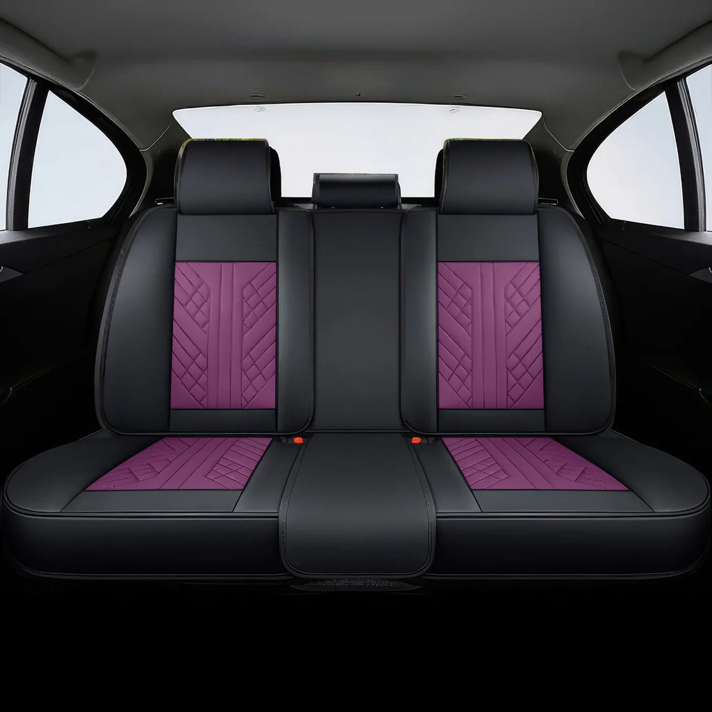 Elite Car Seat Covers - Purple & Black | Waterproof Leather Car Seat Covers