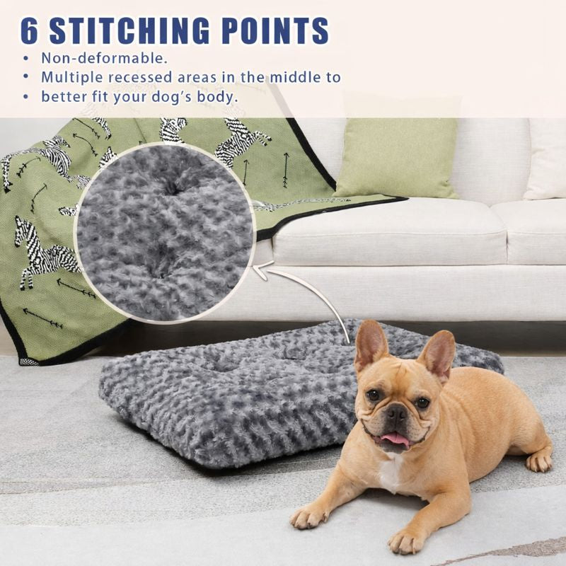 Small Dog Bed – Premium Washable Memory Foam – Dark Grey, 60x45x7cm