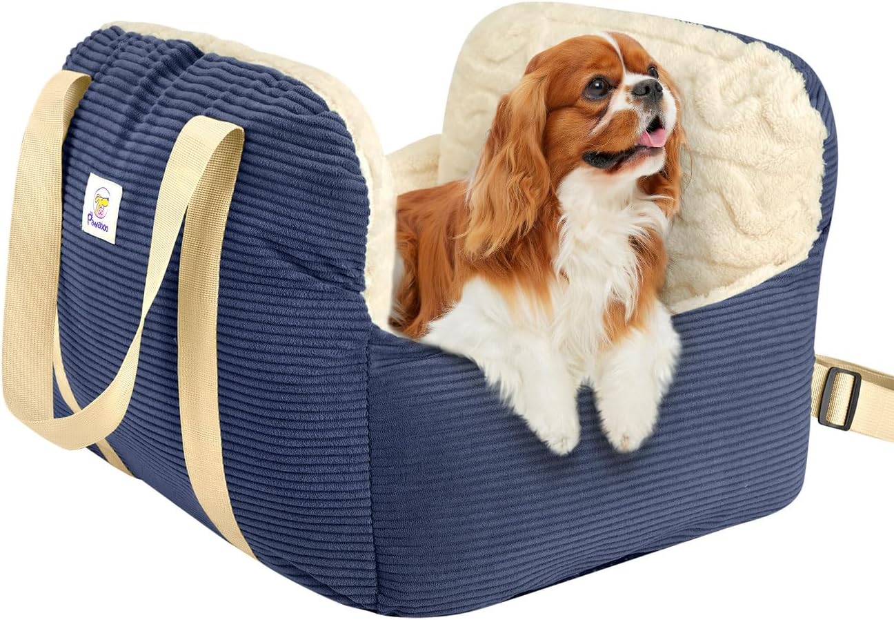 Small Dog Booster Car Seat with Safety Leash – Up to 25 lbs | Secure & Comfortable Pet Travel