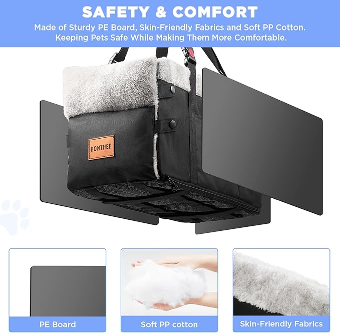 Small Dog Car Seat – Center Console Booster for Dogs up to 15lbs