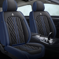 Elite Car Seat Covers - Black & Navy | Waterproof Leather Car Seat Covers