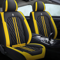 Elite Car Seat Covers - Black & Yellow | Waterproof Leather Car Seat Covers