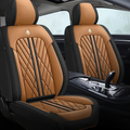 Elite Car Seat Covers - Brown & Black | Waterproof Leather Car Seat Covers