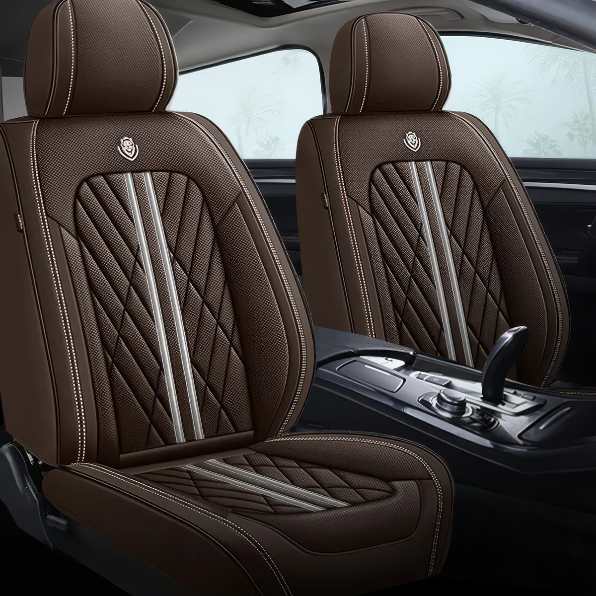 Elite Car Seat Covers - Coffee | Waterproof Leather Car Seat Covers