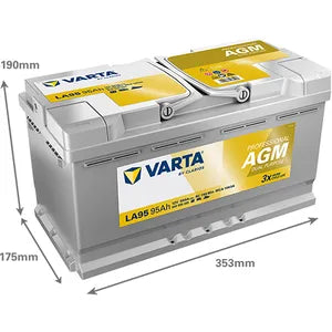 LA95 VARTA DUAL PURPOSE AGM LEISURE BATTERY 12V 95Ah CCA(EN) 850A 840 095 085