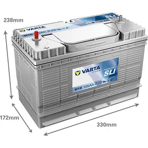 Varta H16 Trailer battery - Fits Many Ifor Williams Tipping Trailers