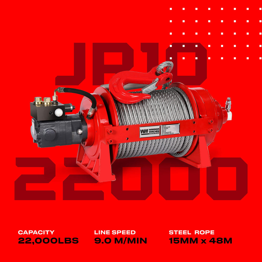 JR 10 Tonne Industrial Hydraulic Winch
