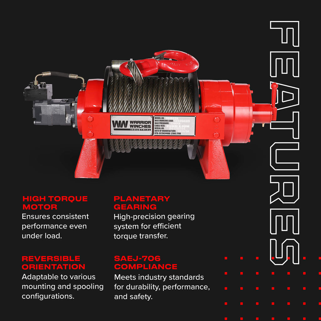 JR 13 Tonne Industrial Hydraulic Winch