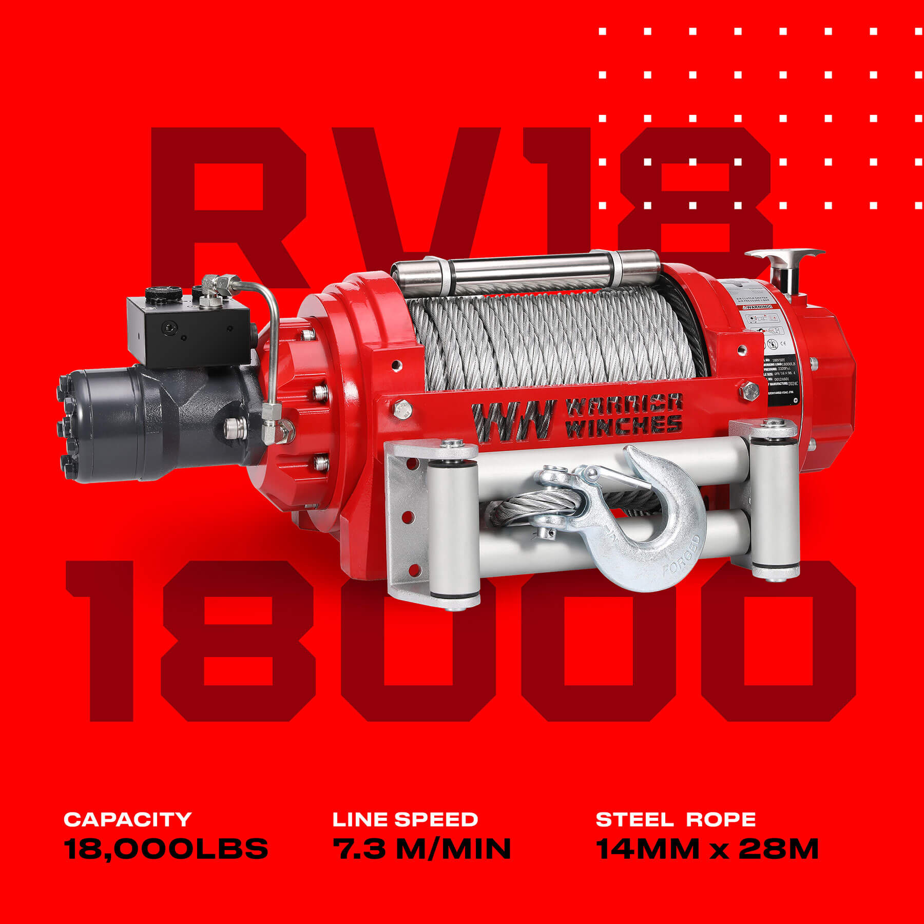 RV 18000 Hydraulic Winch