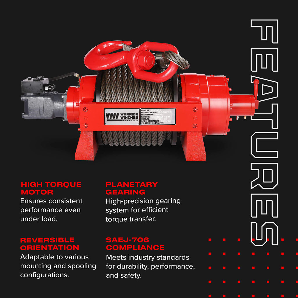 JR 20 Tonne Industrial Hydraulic Winch