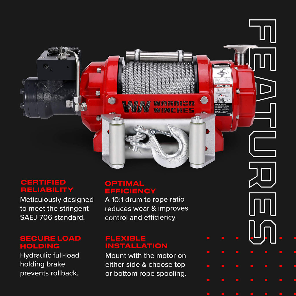 RV 8000 Hydraulic Short Drum Winch