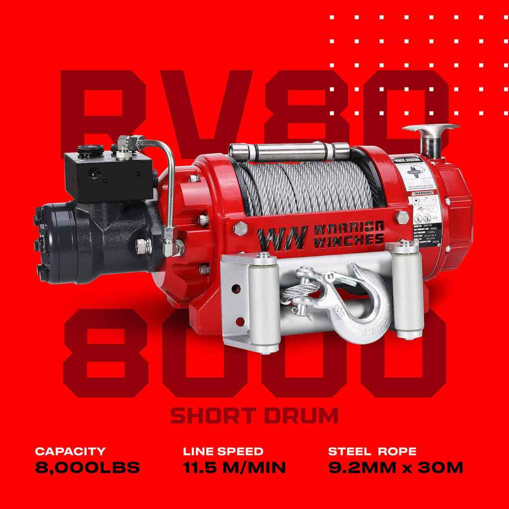 RV 8000 Hydraulic Short Drum Winch