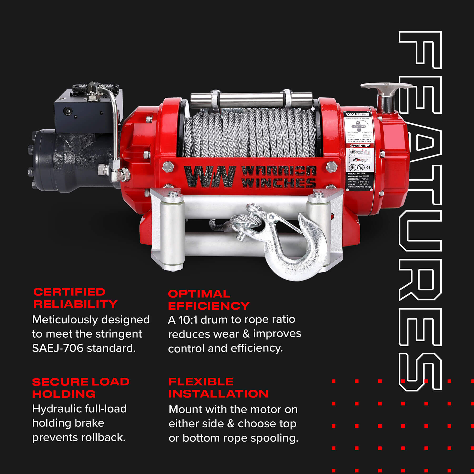 RV 8000 Hydraulic Winch