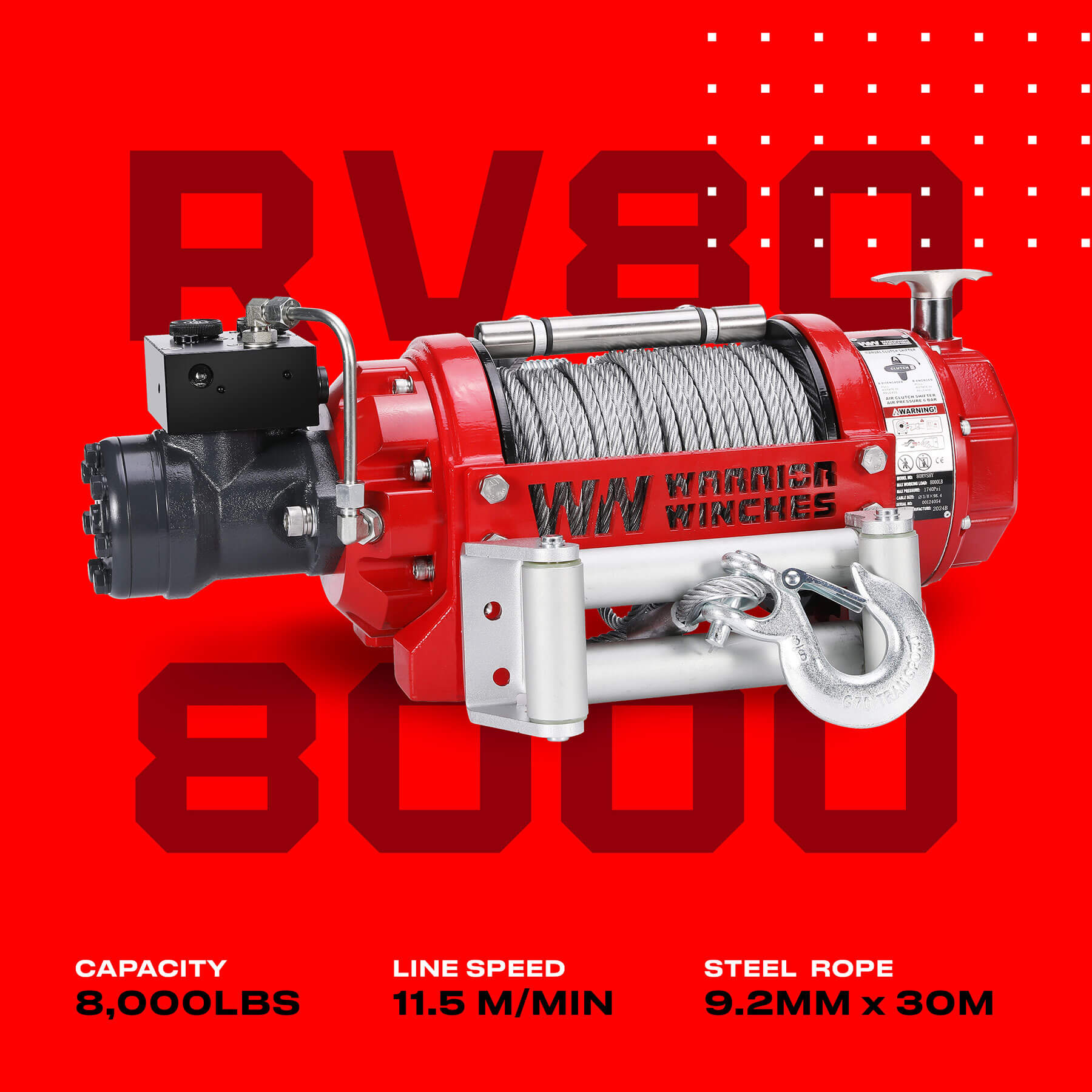 RV 8000 Hydraulic Winch