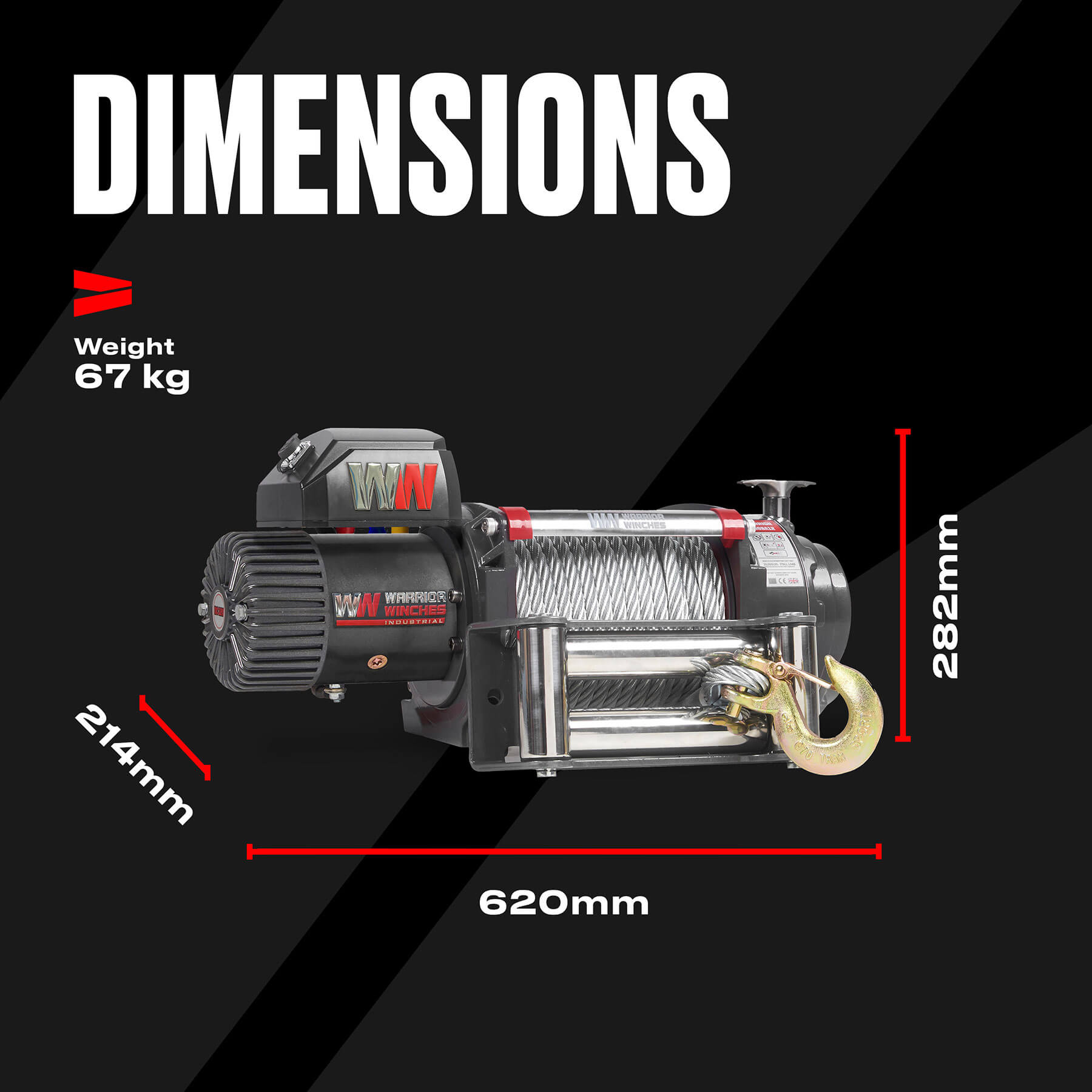 Samurai 17500 Electric Winch - 24v Steel Rope