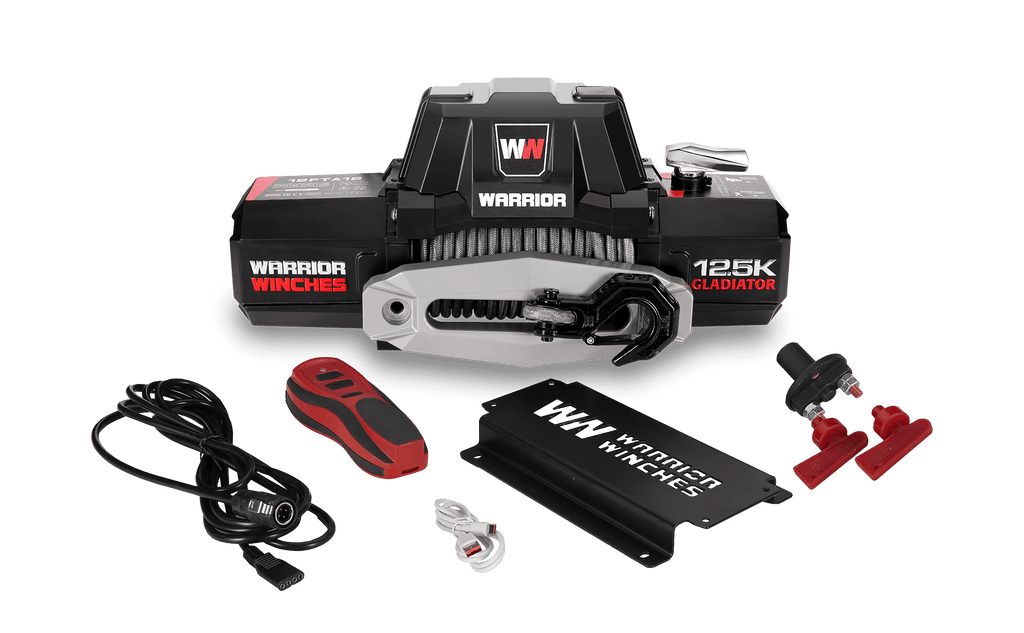 Gladiator F-Type 12500 Electric Winch - 12v Synthetic Rope