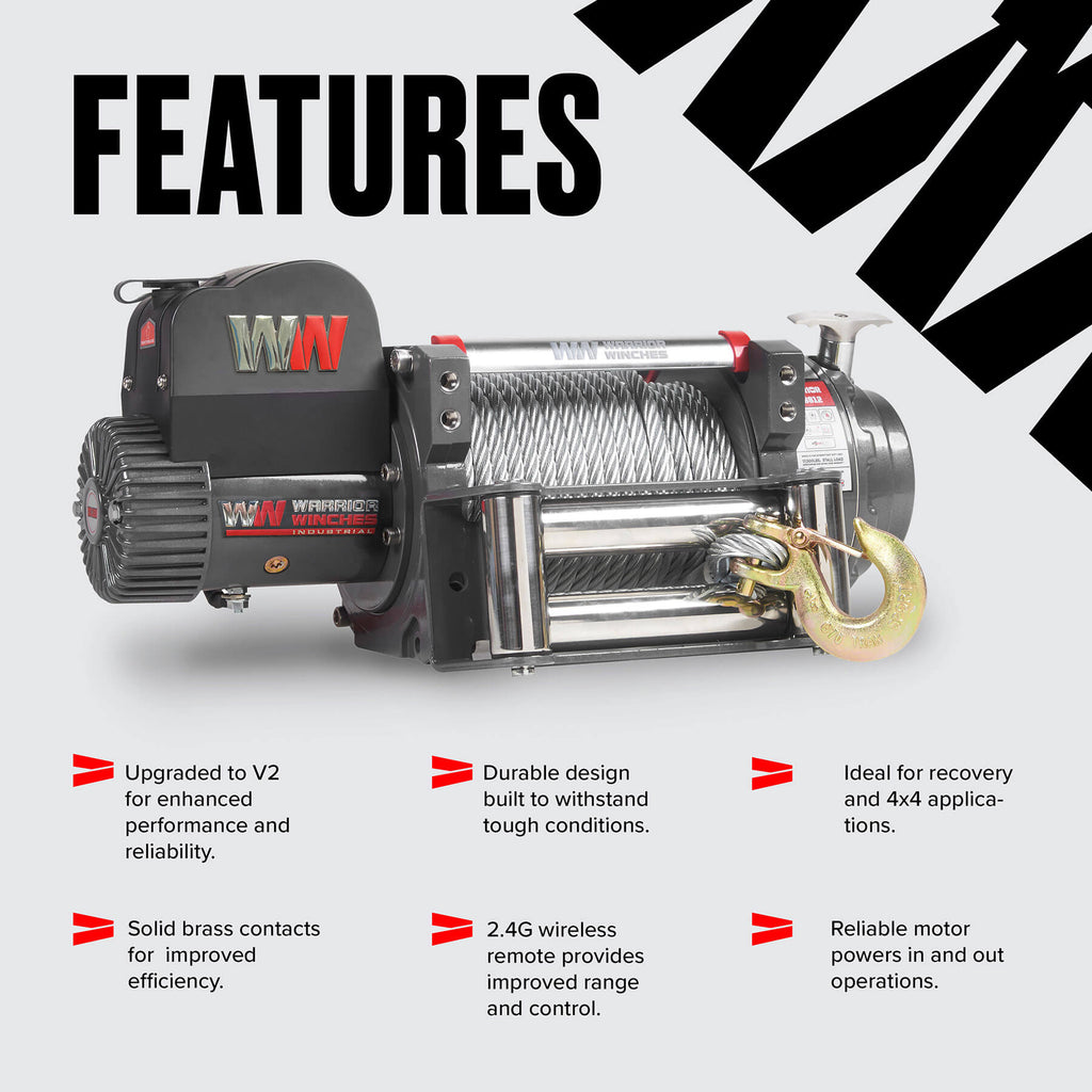 Samurai 17500 Electric Winch - 24v Steel Rope