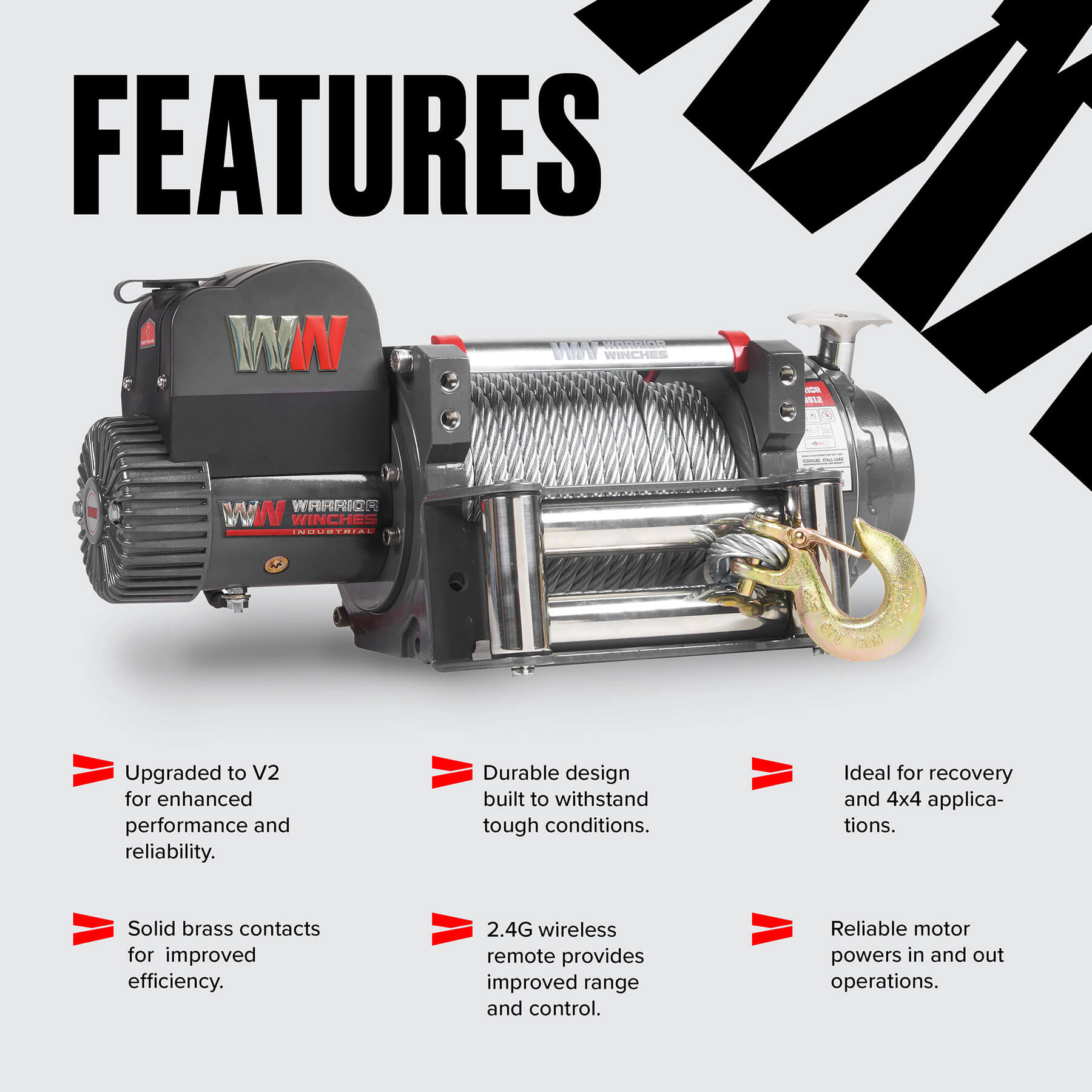 Samurai 17500 Electric Winch - 24v Steel Rope