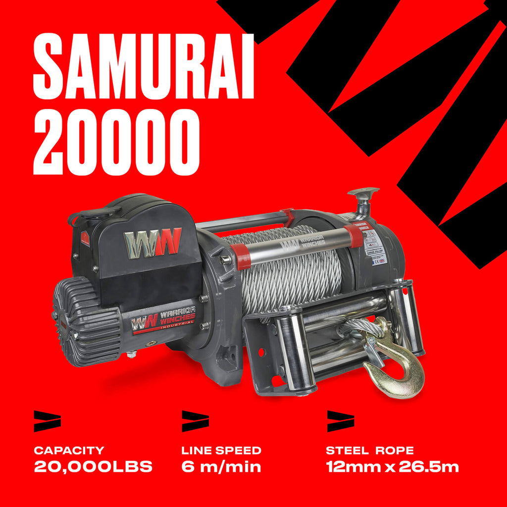 Samurai 20000 Electric Winch - 24v Steel Rope