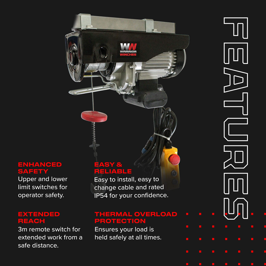 Warrior 500kg Electric Hoist - 240v