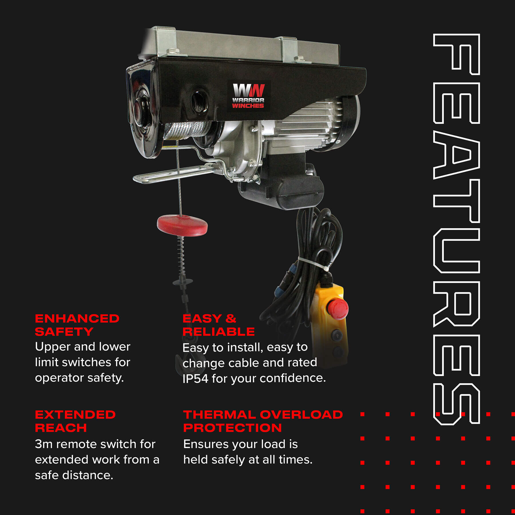 Warrior 500kg Electric Hoist - 240v