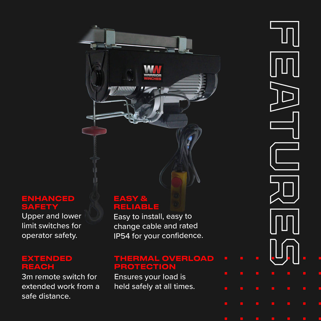 Warrior 1000kg Electric Hoist - 240v