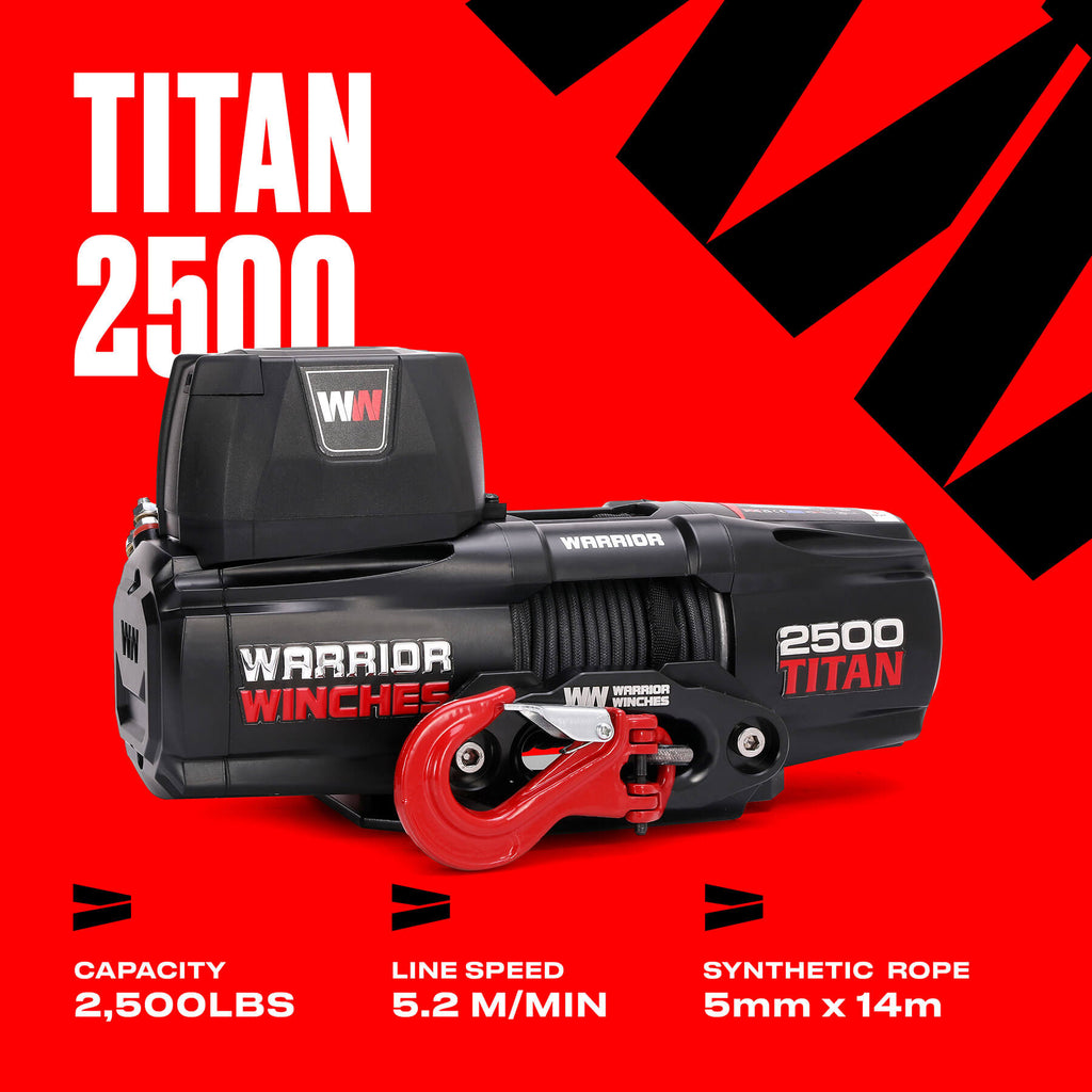 Titan 2500 Electric Winch - 12v Synthetic Rope