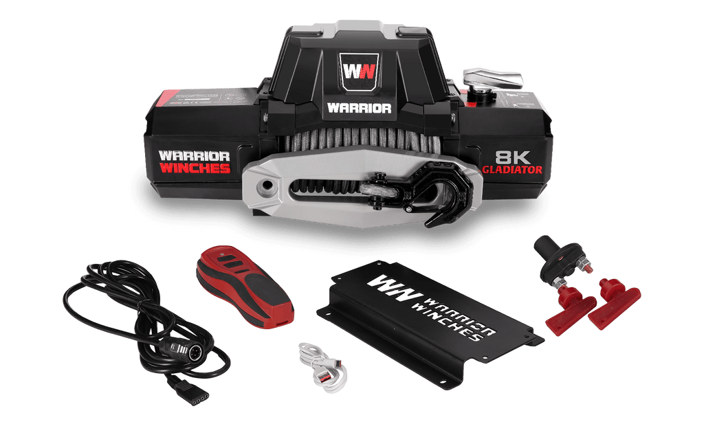 Gladiator F-Type 8000 Electric Winch - 12v Synthetic Rope