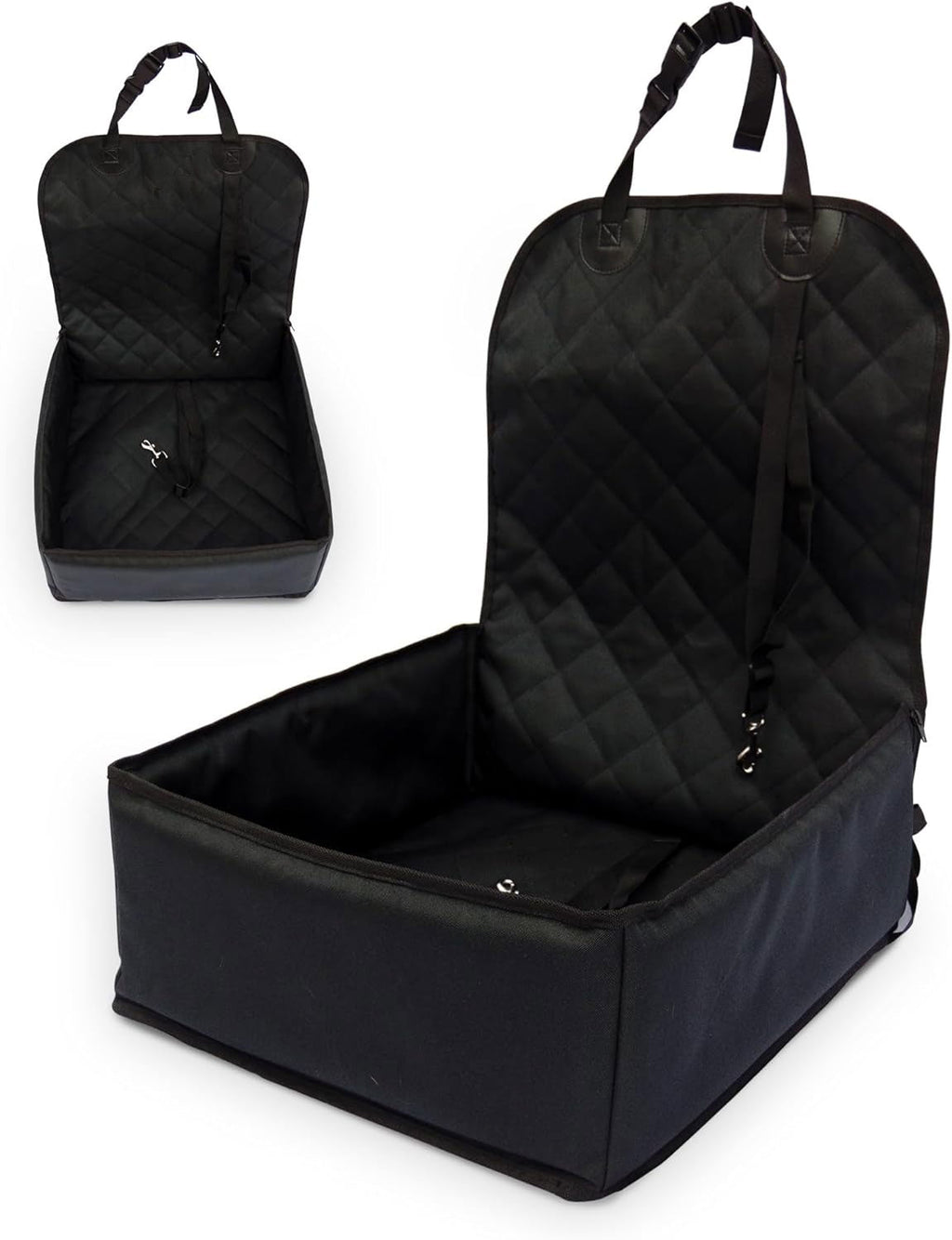 Waterproof Dog Booster Car Seat with 2 Safety Harnesses – Secure Travel for Small & Medium Dogs