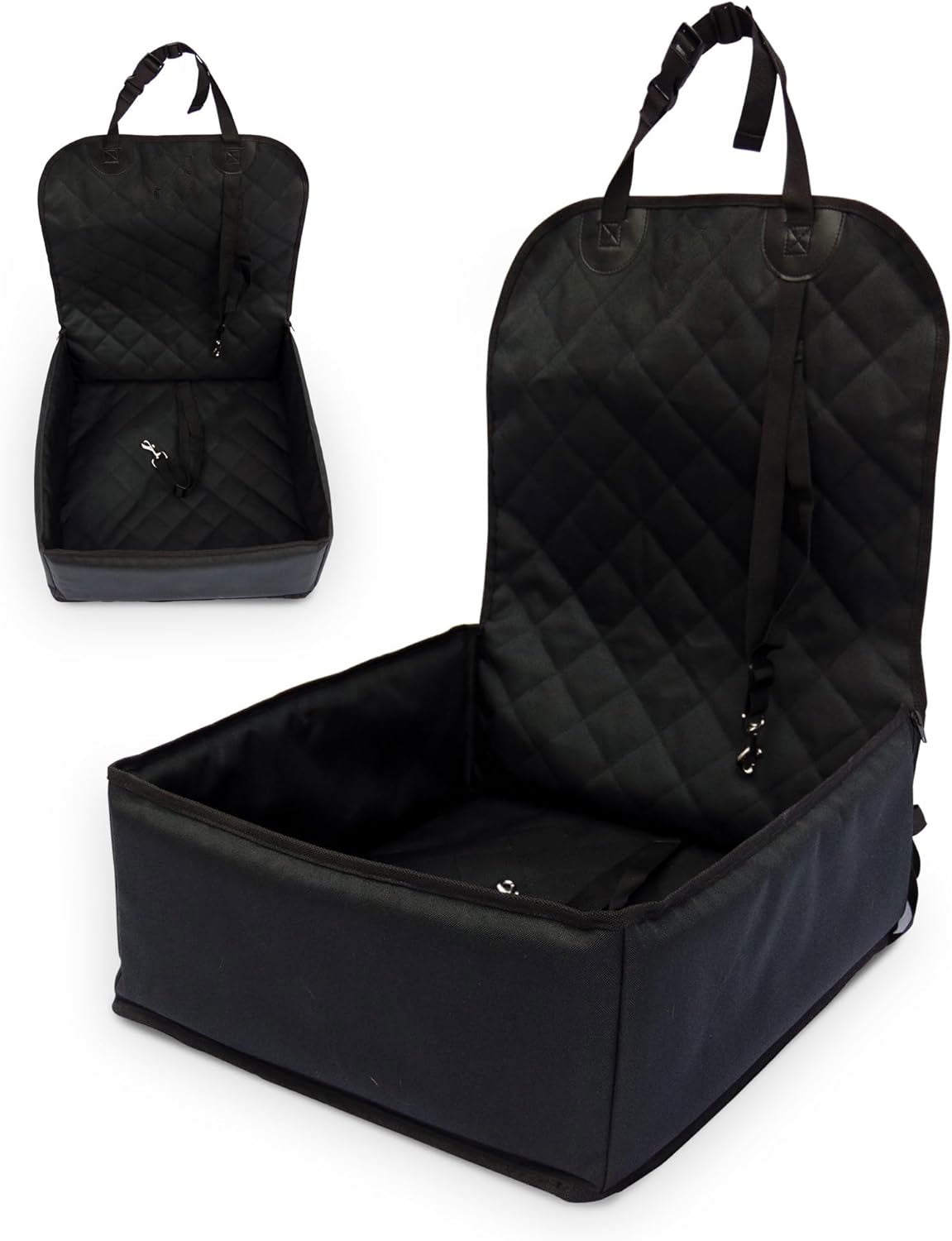 Waterproof Dog Booster Car Seat with 2 Safety Harnesses – Secure Travel for Small & Medium Dogs