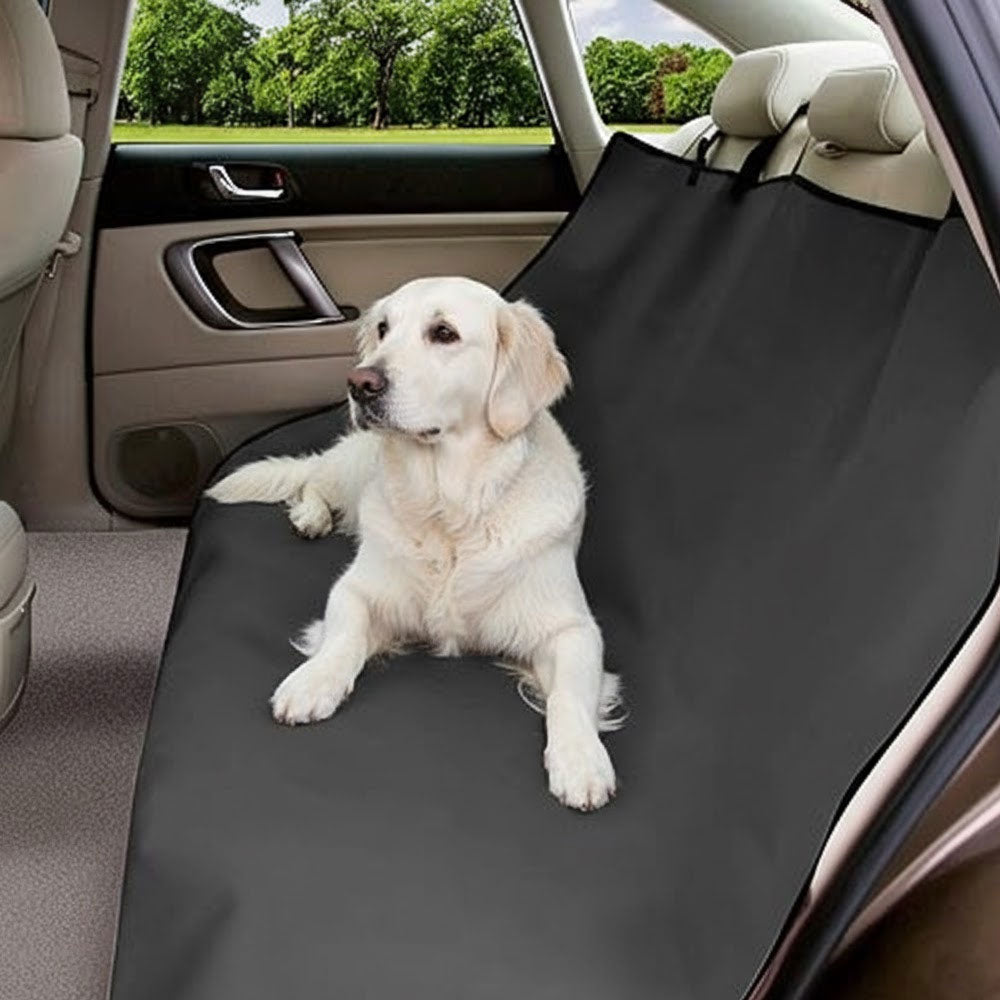 Waterproof Dog Car Seat Cover – Non-Slip Black Rear Protector (125-145cm)