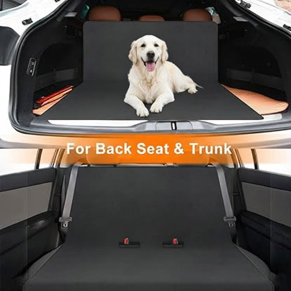 Waterproof Dog Car Seat Cover – Non-Slip Black Rear Protector (125-145cm)