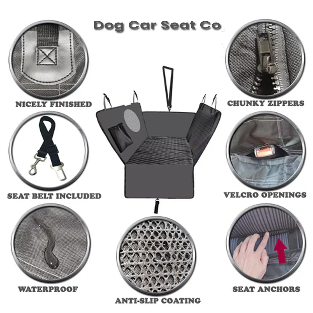 Waterproof Pet Car Seat Hammock Cover for Back Seats – Travel Protector
