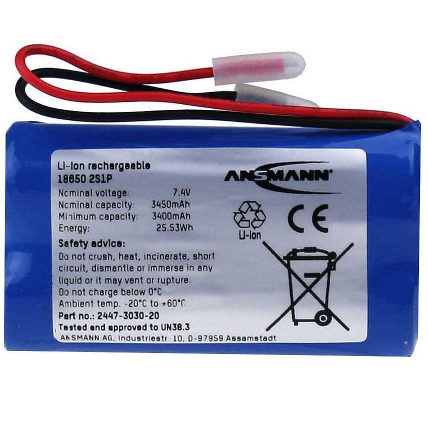 Ansmann 2447-3030-20 Battery Pack Li-ion 2S1P 7.4V 3450mAh