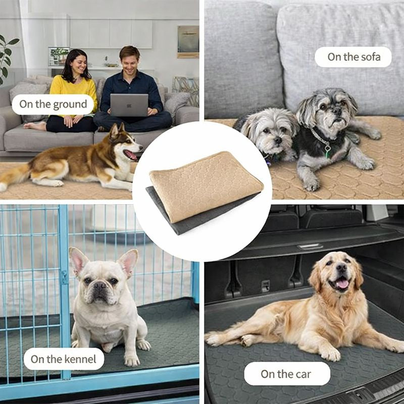 Washable Dog Training Pad Mat, Non-Slip Reusable Waterproof Absorbent Pet Mat for Indoor, Outdoor & Car