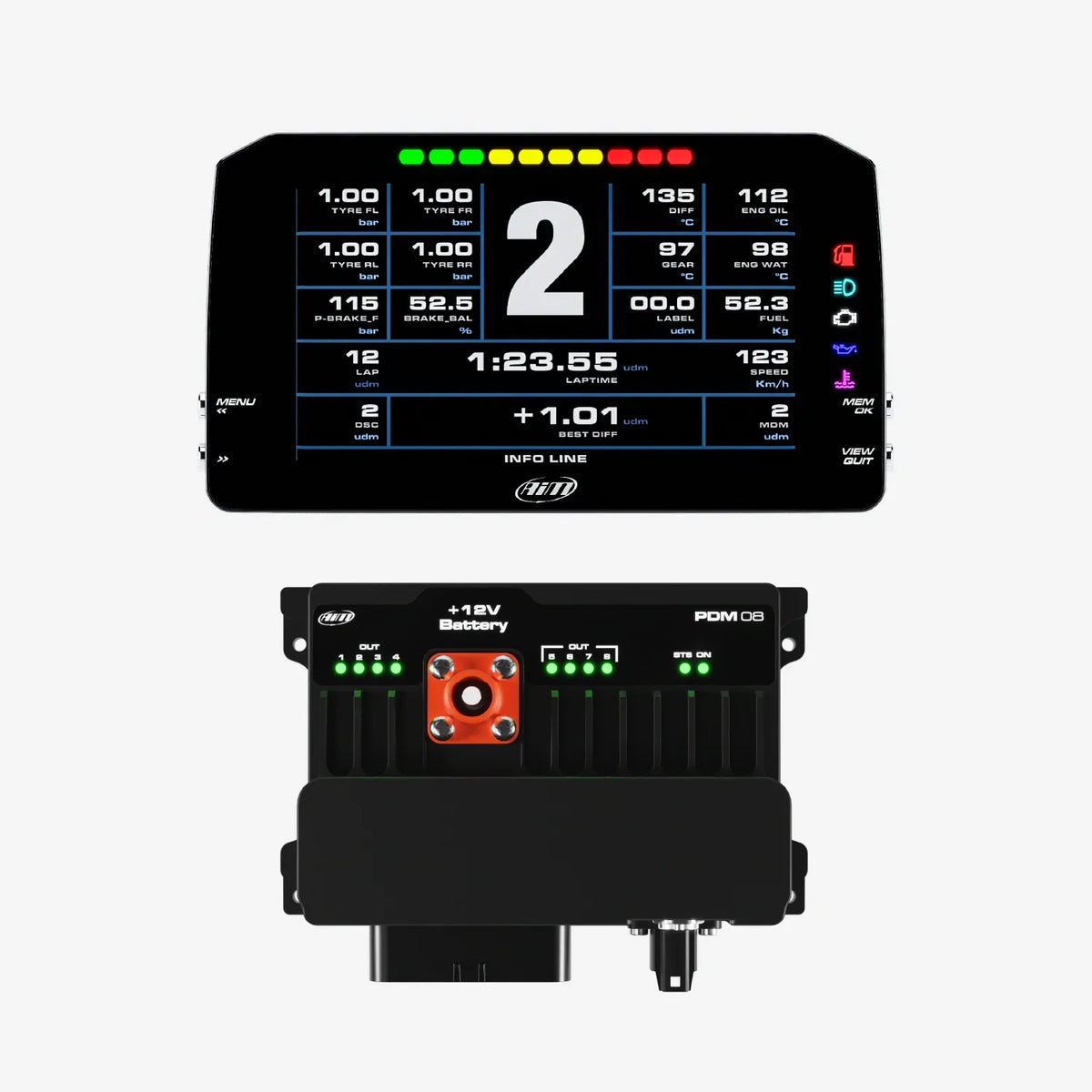 Aim PDM08 & PDM Dash Display with Road Icons