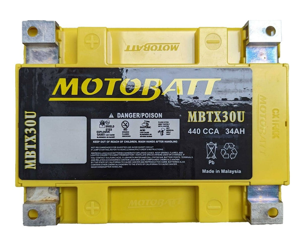 MBTX30U Motobatt AGM Motorcycle Battery - Replaces 53030 and YB30LB