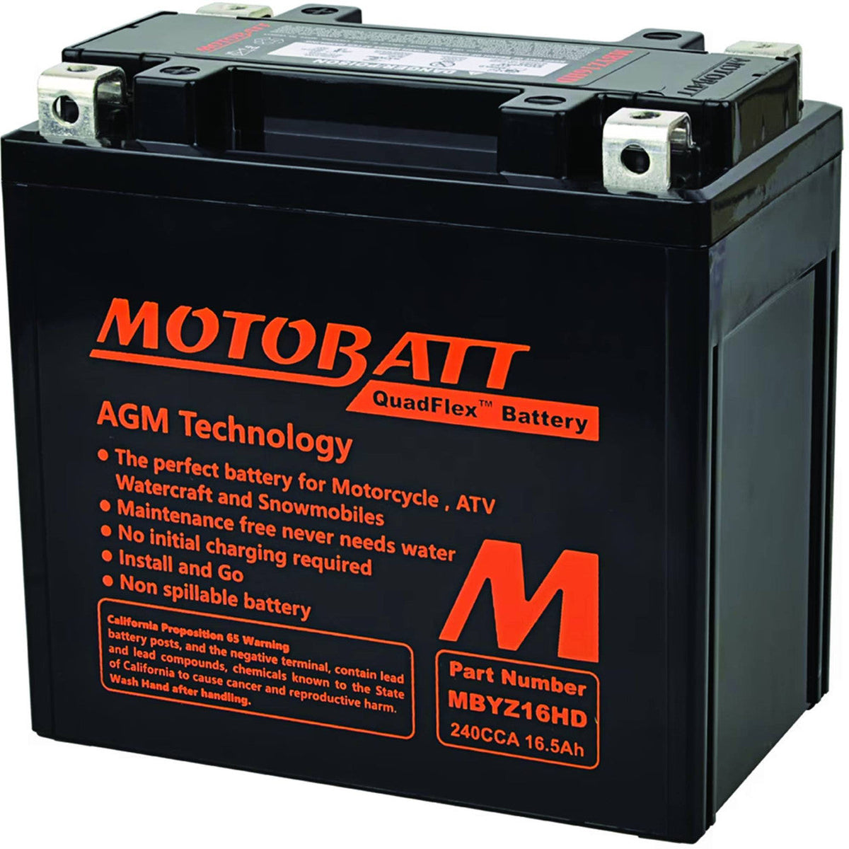 MBYZ16HD Motobatt AGM Motorcycle Battery