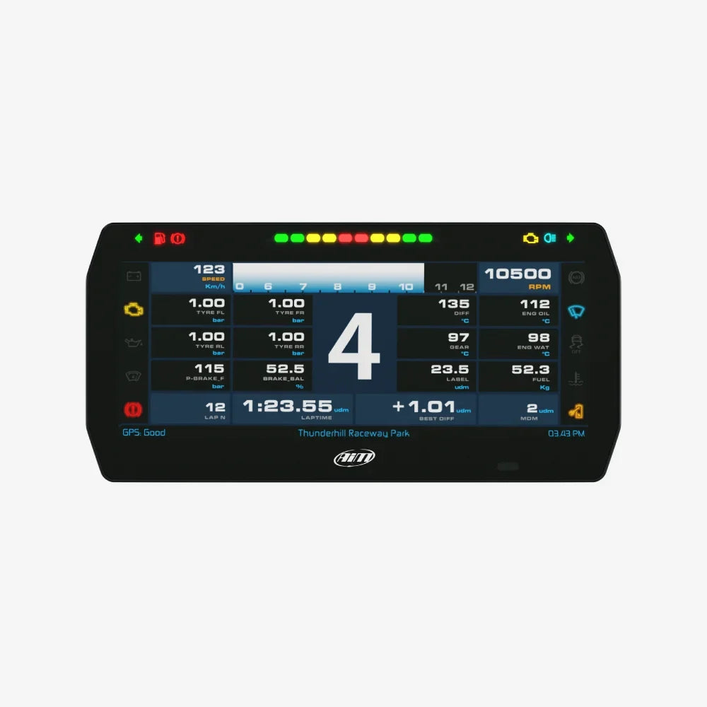 Aim 10" TFT Dash Display with Race Icons for PDM08/PDM32
